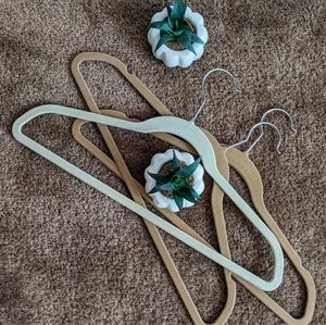 3 Beige Velvet various brand clothes hangers